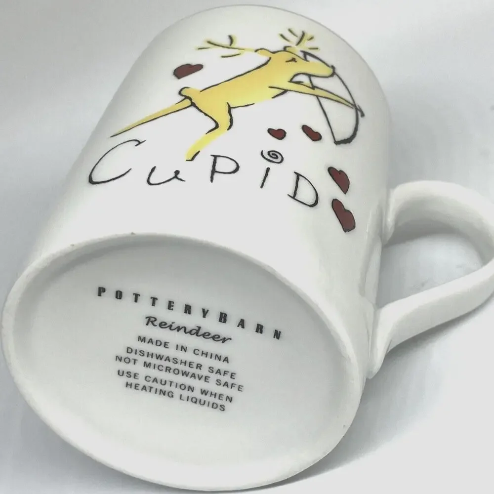 CUPID‎ Pottery Barn Reindeer Mug Christmas Holiday Replacement
